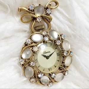 Vintage 50s Florenza Pendant Watch Pin Brooch